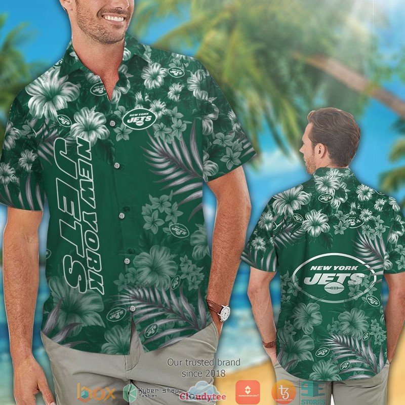New_York_Jets_Hibiscus_Leaf_Hawaiian_Shirt_short_1