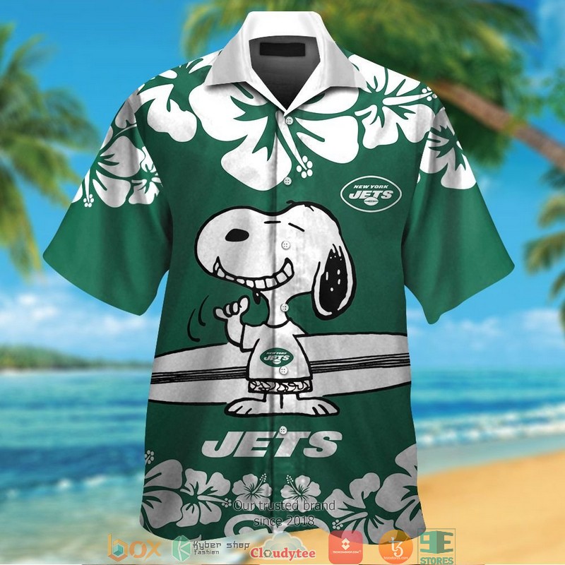 New_York_Jets_Snoopy_Hibiscus_Hawaiian_Shirt_short