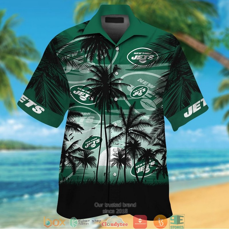 New_York_Jets_coconut_island_sunset_Hawaiian_Shirt_short