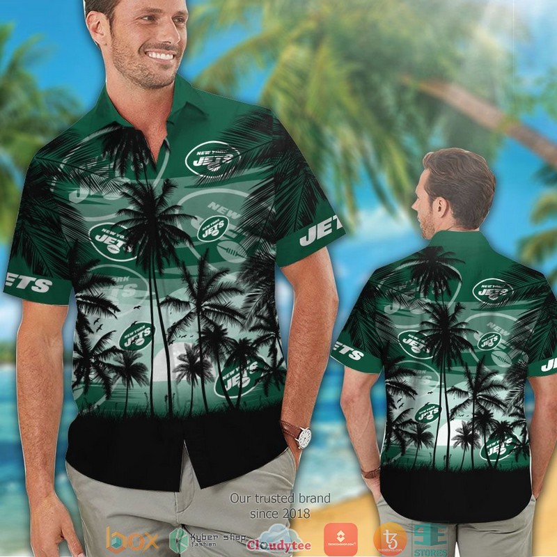 New_York_Jets_coconut_island_sunset_Hawaiian_Shirt_short_1