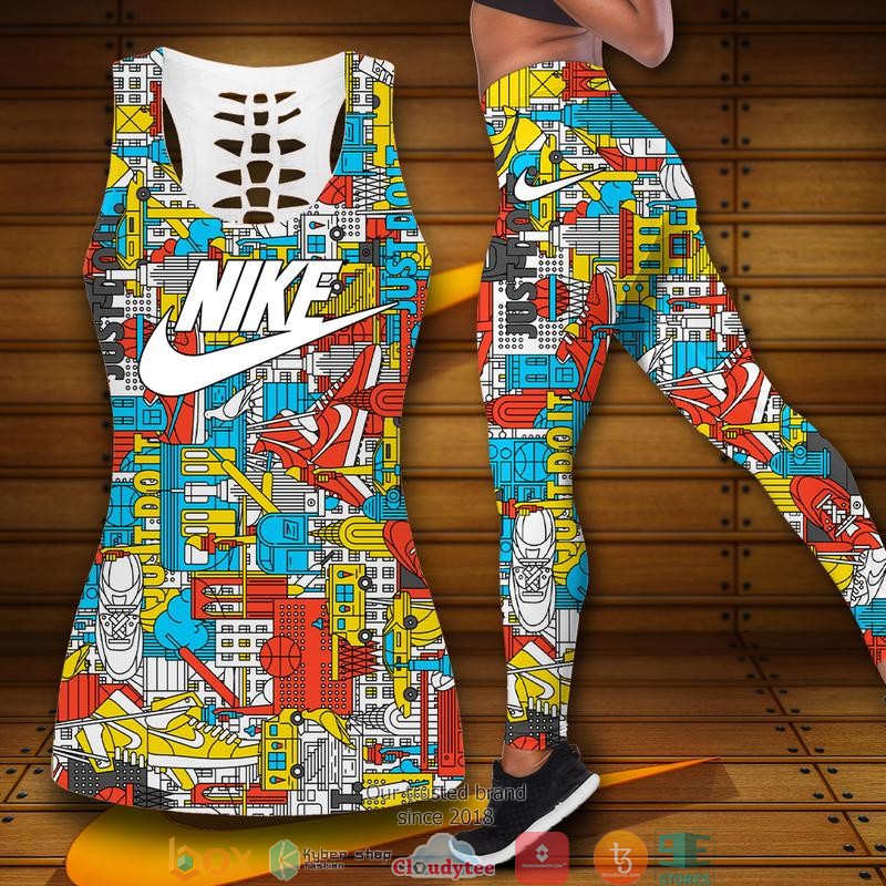 Nike_Just_Do_It_color_cartoon_pattern_Tank_Top_Legging