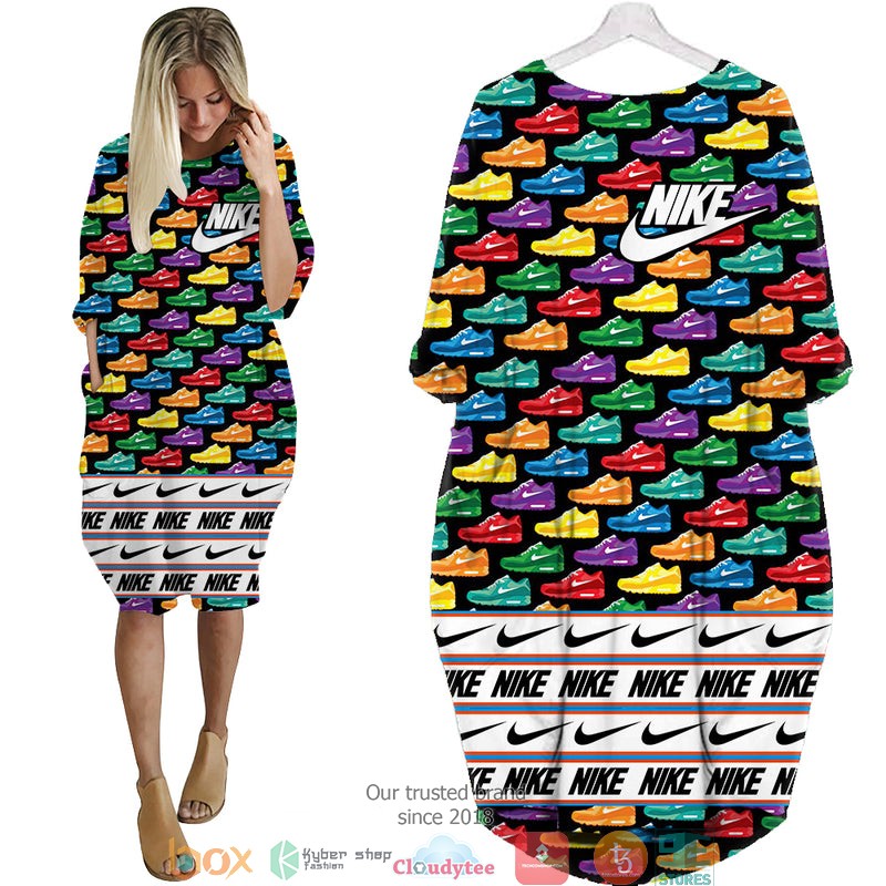 Nike_Multicolor_shoes_pattern_Batwing_Pocket_Dress