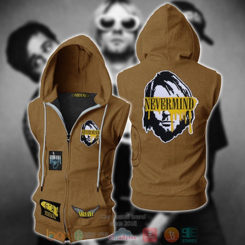 Nirvana_Band_Sleeveless_zip_vest_leather_jacket