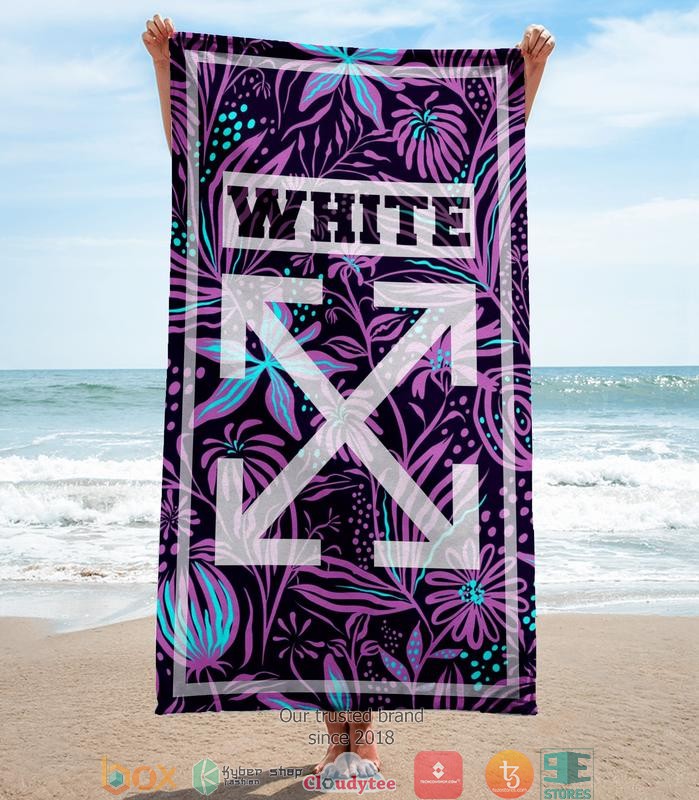 Off-White_Laurent_Purple_Floral_pattern_Beach_Towel