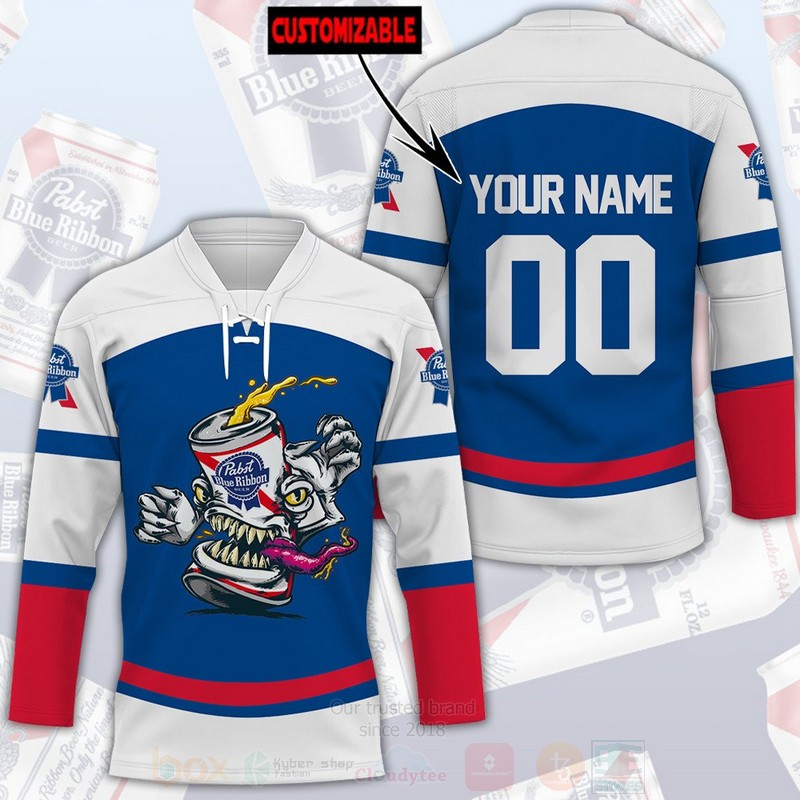Pabst_Blue_Ribbon_Personalized_Hockey_Jersey_Shirt