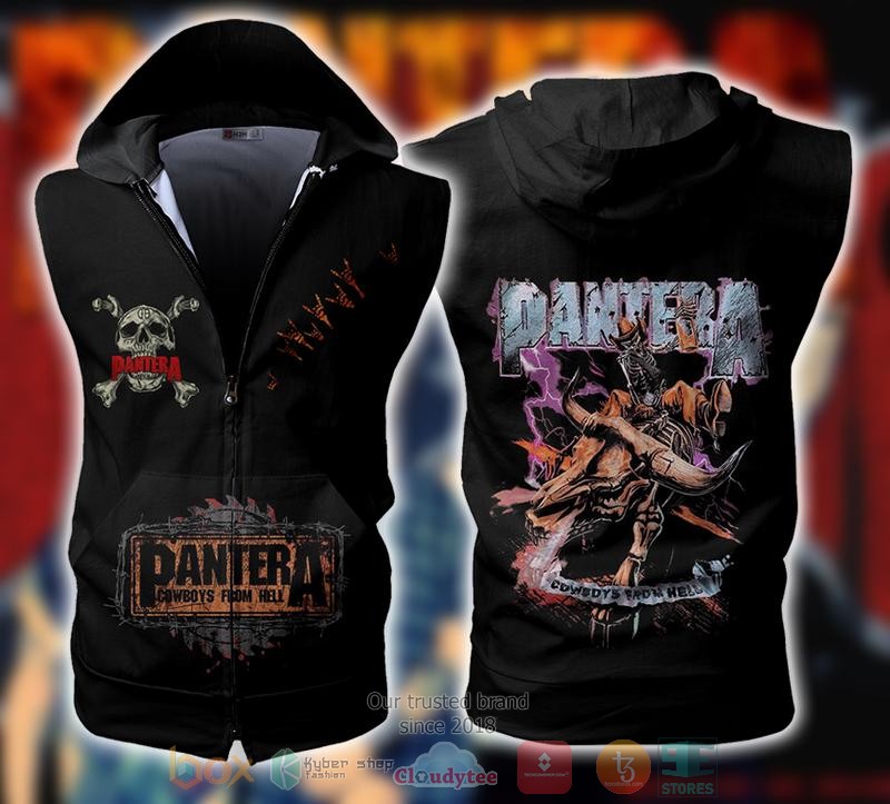 Pantera_Rock_Band_Sleeveless_zip_vest_leather_jacket
