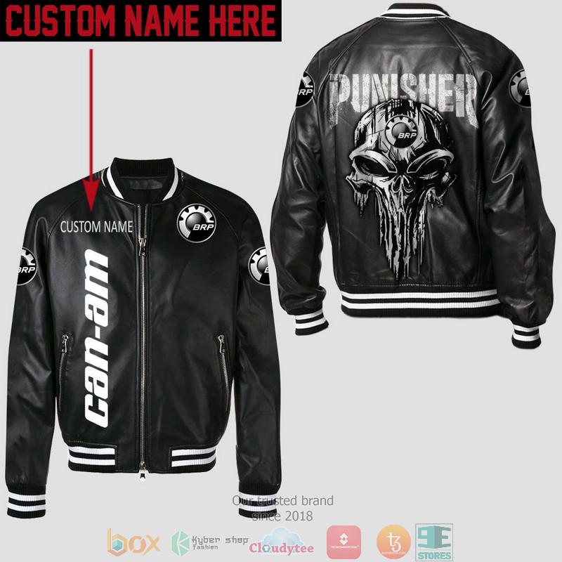 Personalized_Can_Am_BRP_Punisher_Skull_Leather_Bomber_Jacket