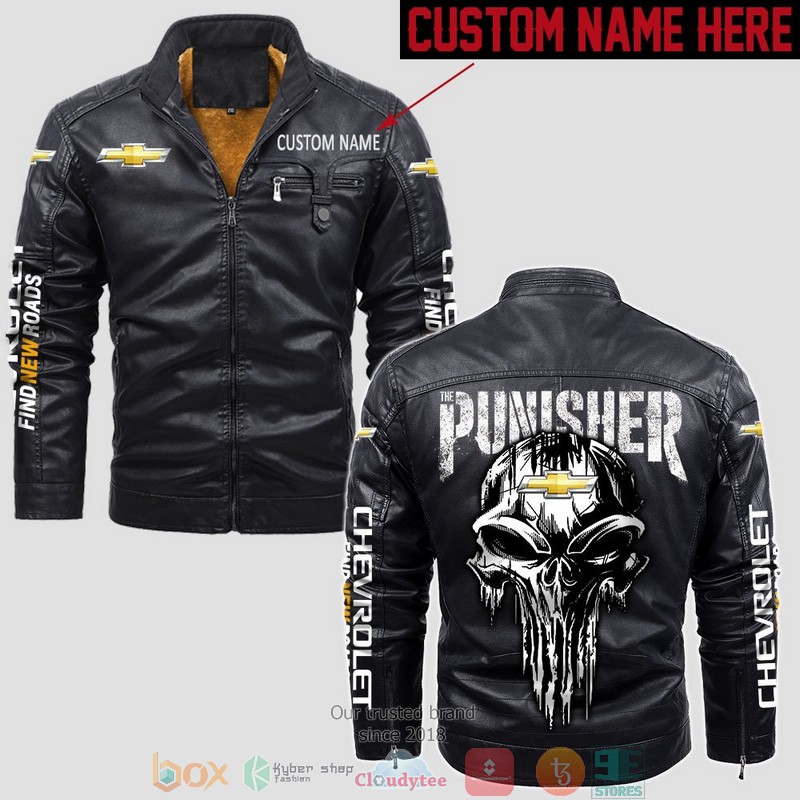 Personalized_Chevrolet_Punisher_Skull_Fleece_Leather_Jacket