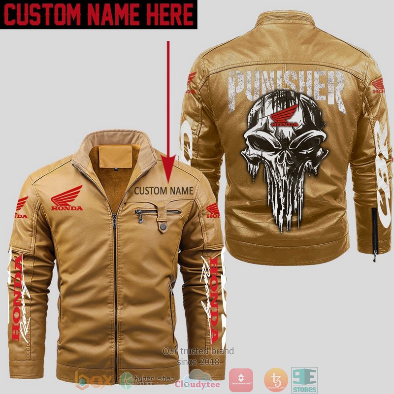 Personalized_Honda_CBR_Punisher_Skull_Fleece_Leather_Jacket