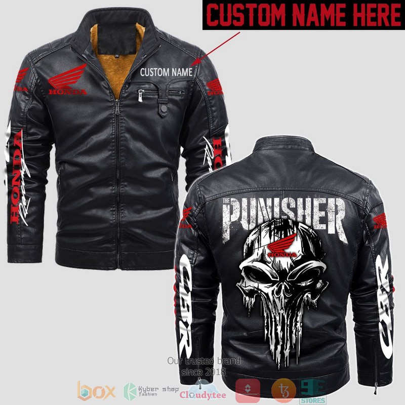 Personalized_Honda_CBR_Punisher_Skull_Fleece_Leather_Jacket_1
