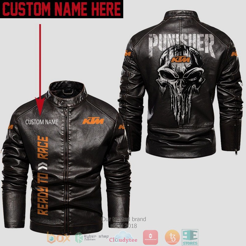 Personalized_KTM_race_Punisher_Skull_Collar_Leather_Jacket
