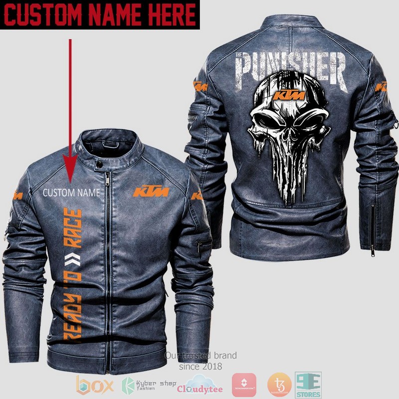 Personalized_KTM_race_Punisher_Skull_Collar_Leather_Jacket_1