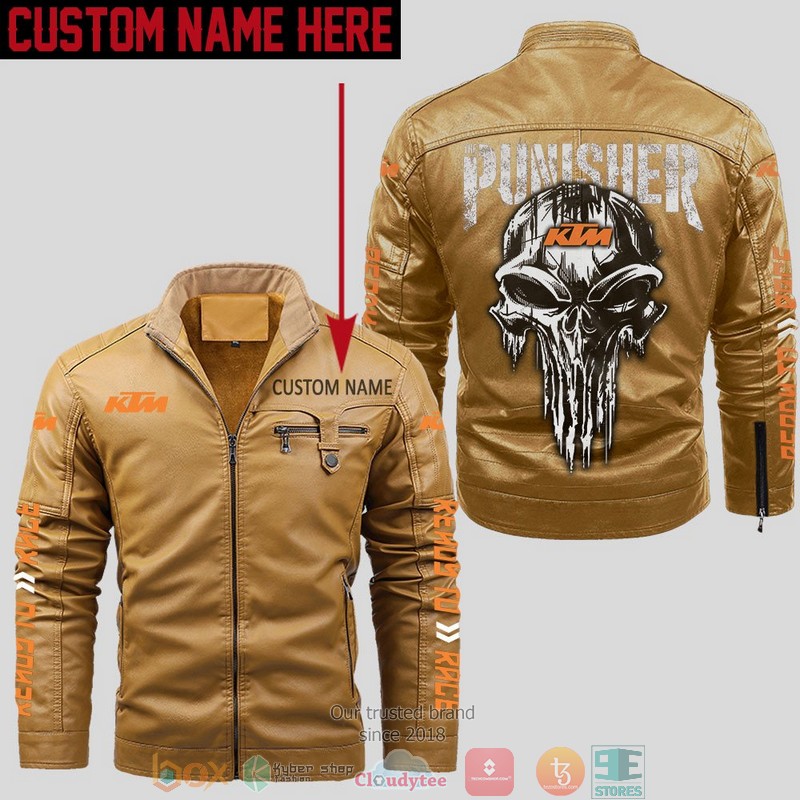 Personalized_KTM_race_Punisher_Skull_Fleece_Leather_Jacket