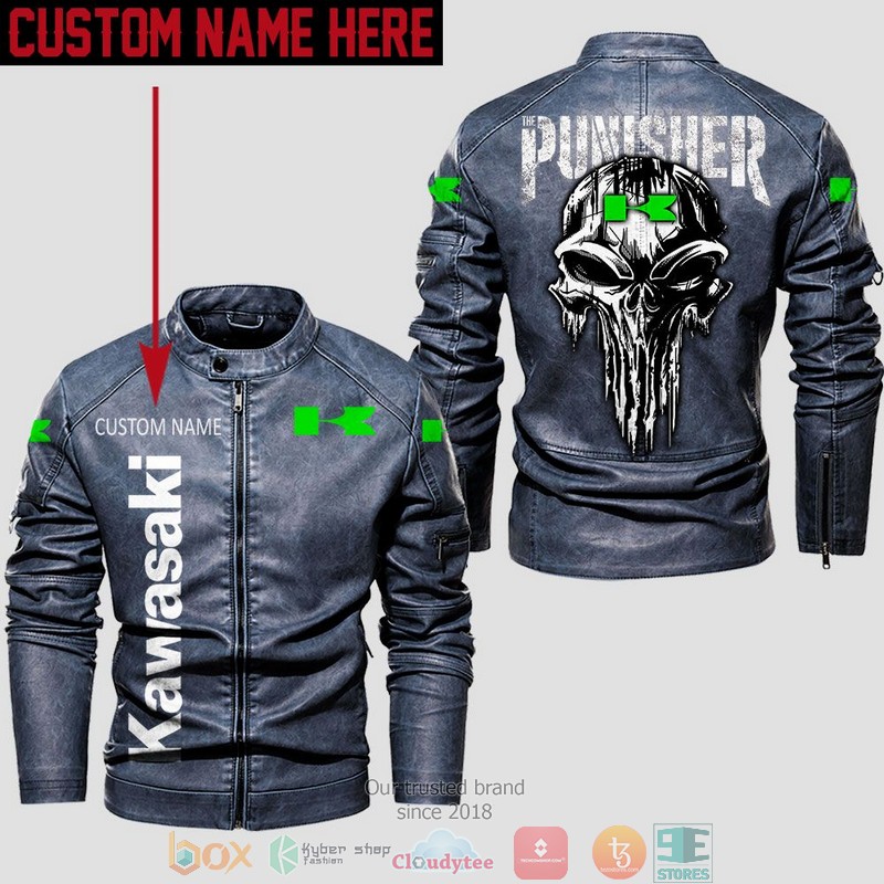Personalized_Kawasaki_Punisher_Skull_Collar_Leather_Jacket_1