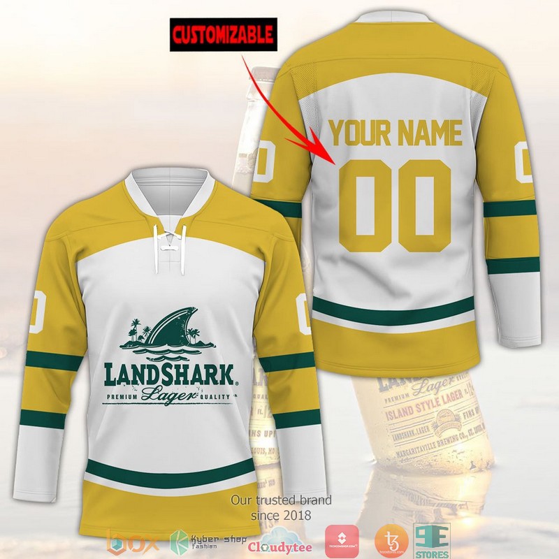 Personalized_Land_Shark_Lager_beer_Hockey_Jersey_Shirt