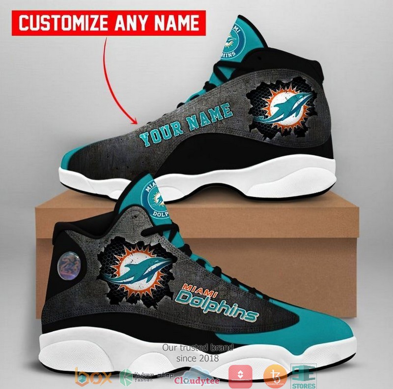 Personalized_Miami_Dolphins_Football_NFL_Air_Jordan_13_Sneaker_Shoes