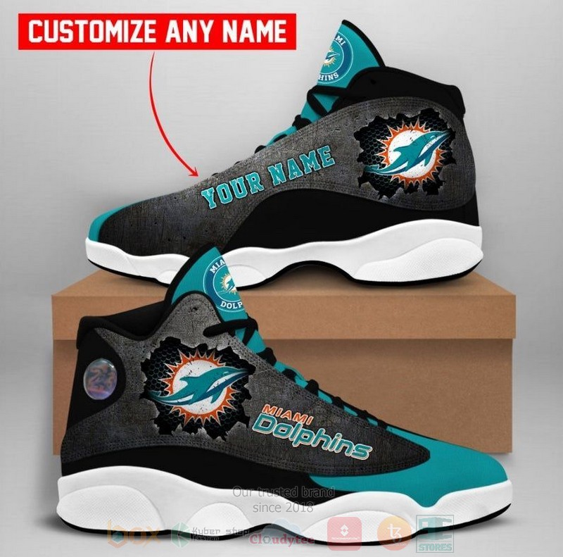 Personalized_Miami_Dolphins_NFL_Team_Air_Jordan_13_shoes