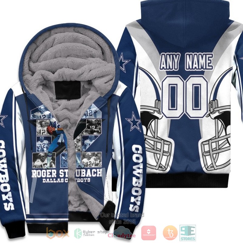 Personalized_NFL_Dallas_Cowboys_Roger_Staubach_Blue_custom_fleece_hoodie