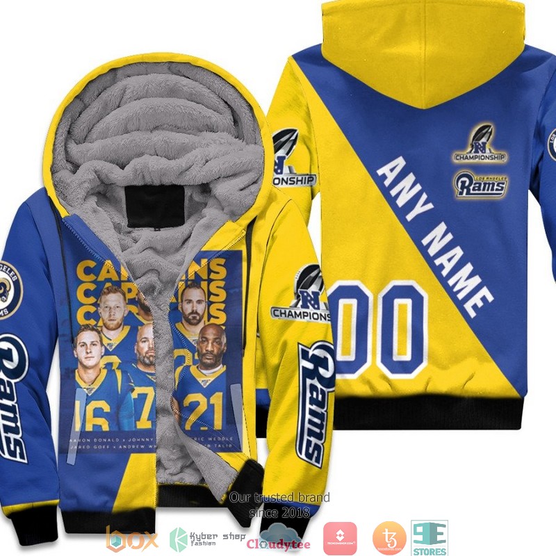 Personalized_NFL_Los_Angeles_Rams_Team_Great_Players_NFC_Championship_2022_Black_3d_Fleece_Hoodie