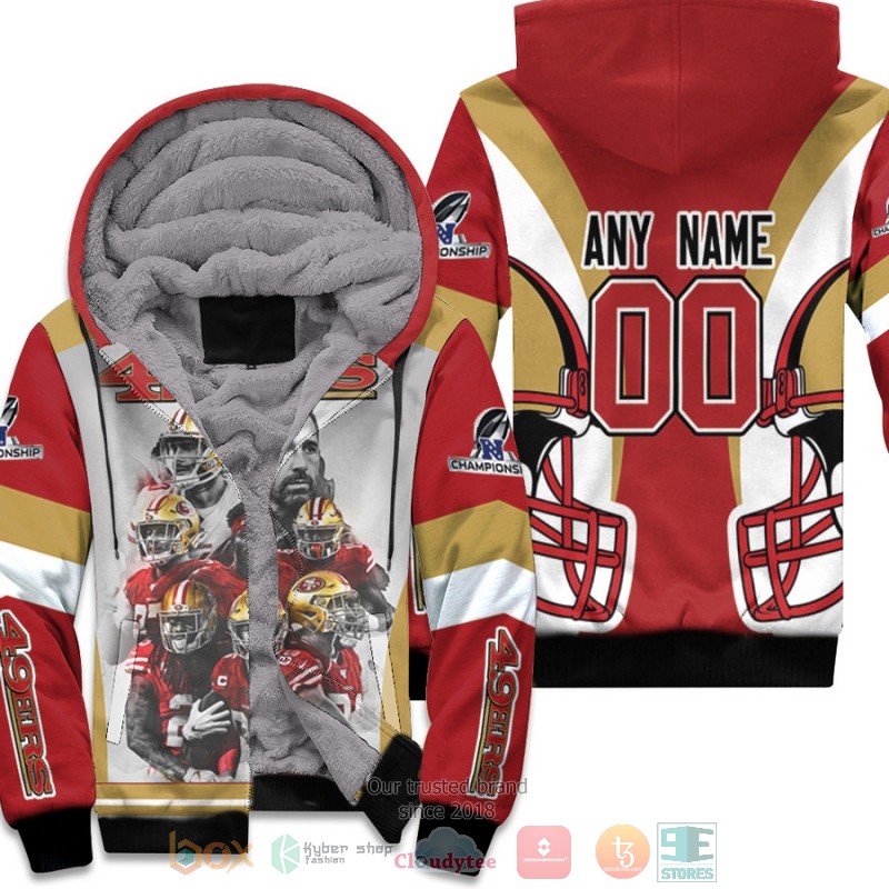 Personalized_NFL_San_Francisco_49ers_Team_Great_Players_NFC_Championship_2022_Red_custom_fleece_hoodie