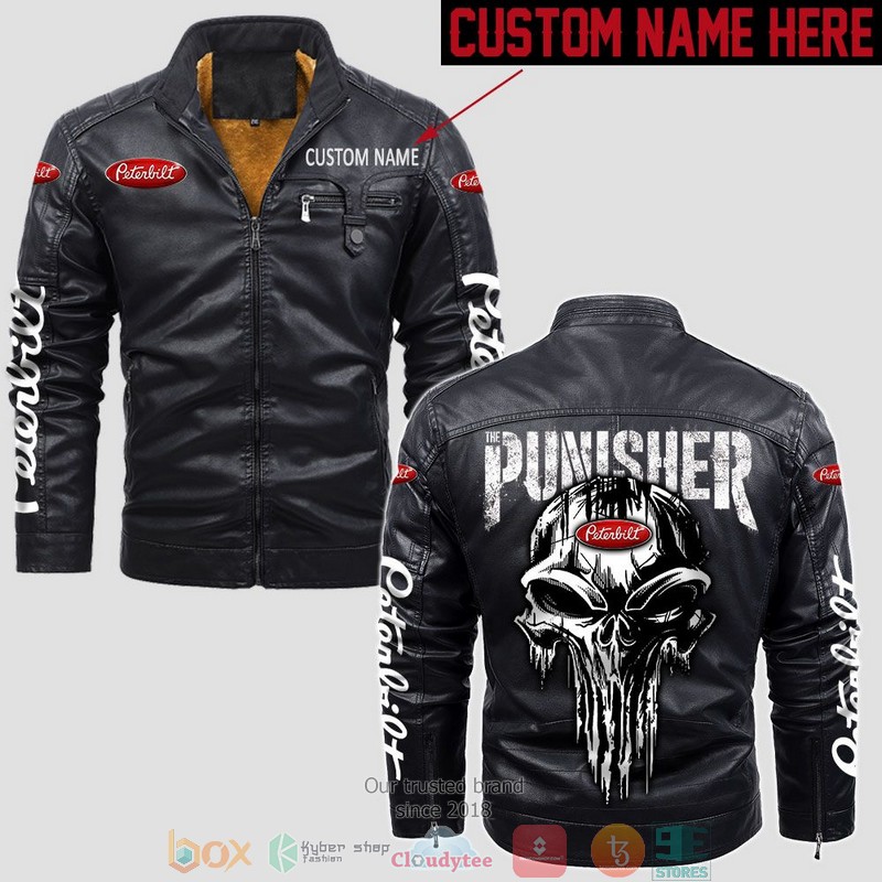Personalized_Peterbilt_Punisher_Skull_Fleece_Leather_Jacket