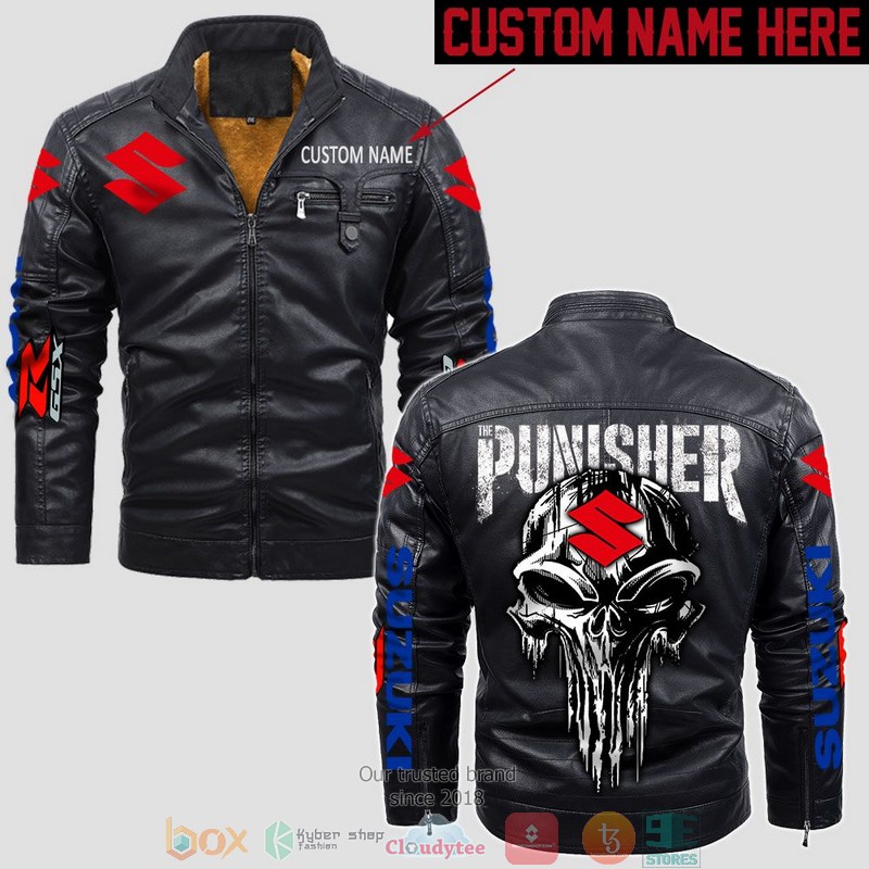 Personalized_Suzuki_Punisher_Skull_Fleece_Leather_Jacket