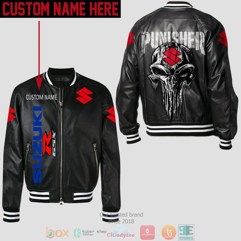 Personalized_Suzuki_Punisher_Skull_Leather_Bomber_Jacket