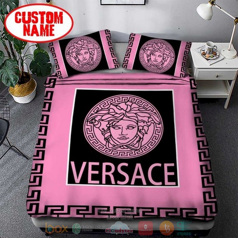 Personalized_Versace_Luxury_brand_custom_pink_Bedding_Set