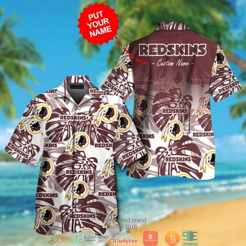 Personalized_Washington_Redskins_Monstera_deliciosa_Hawaiian_shirt_short
