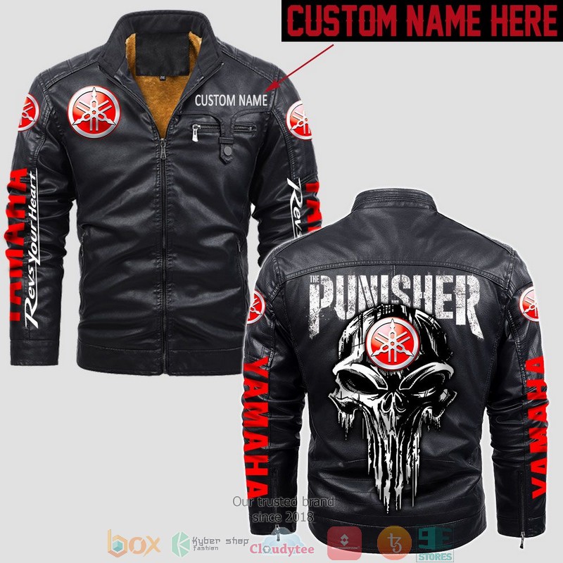 Personalized_Yamaha_Punisher_Skull_Fleece_Leather_Jacket_1