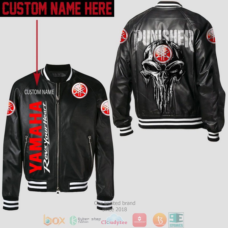Personalized_Yamaha_Punisher_Skull_Leather_Bomber_Jacket