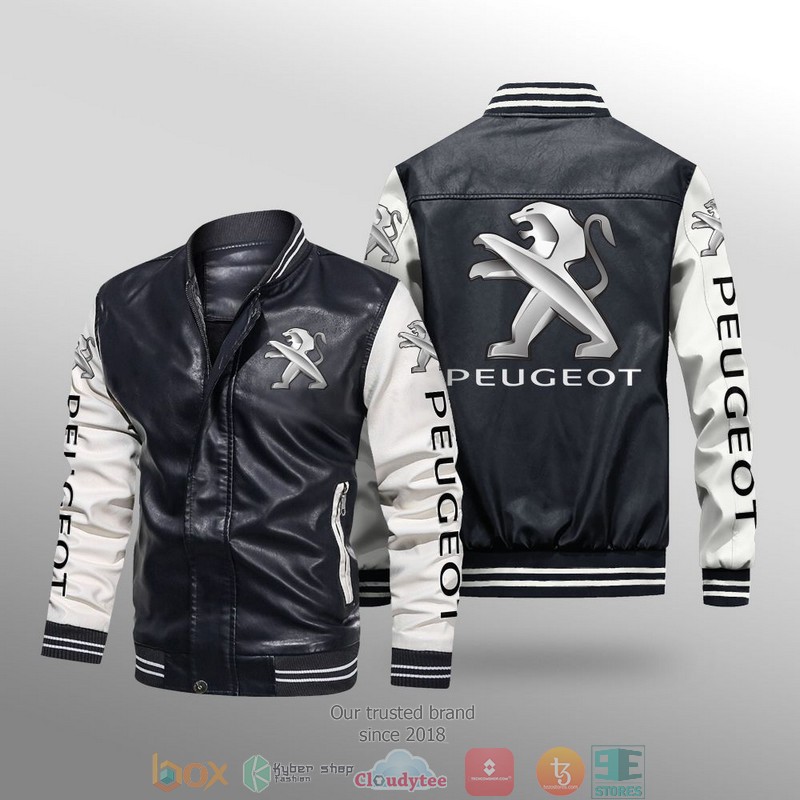 Peugeot_Car_Brand_Leather_Bomber_Jacket