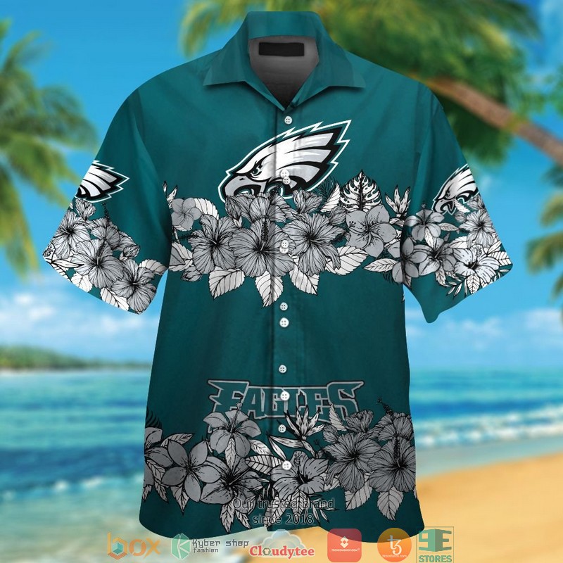 Philadelphia_Eagles_Hibiscus_Flower_line_Hawaiian_Shirt_short