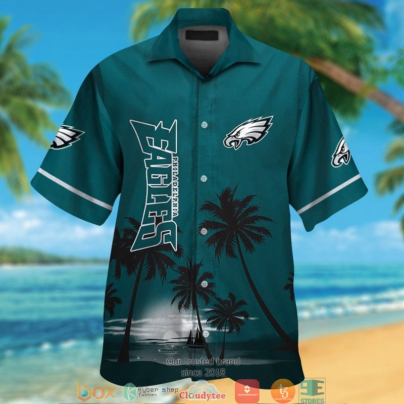 Philadelphia_Eagles_coconut_island_night_moon_Hawaiian_Shirt_short