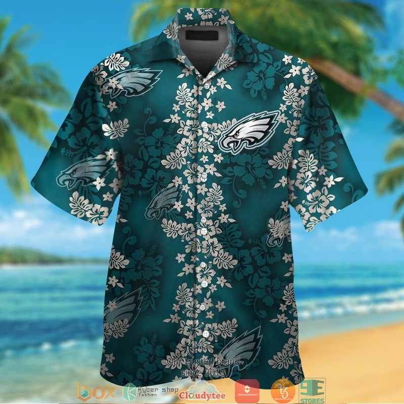 Philadelphia_Eagles_hibiscus_leaf_Hawaiian_Shirt_short