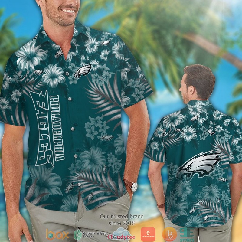 Philadelphia_Eagles_leaf_Hibiscus_Hawaiian_Shirt_short_1