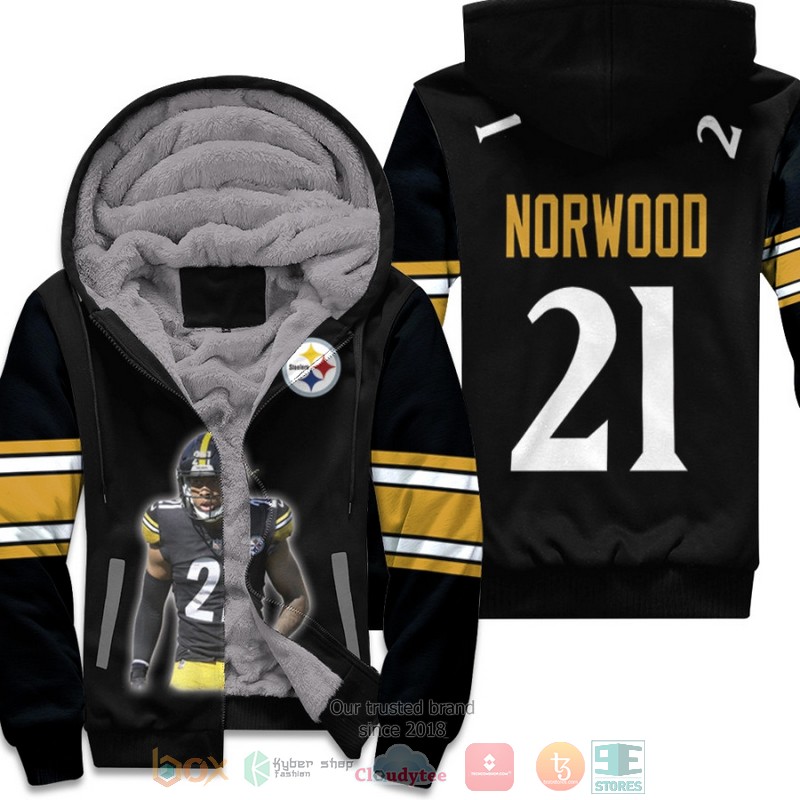 Pittsburgh_Steelers_Tre_Norwood_21_NFL_Black_fleece_hoodie