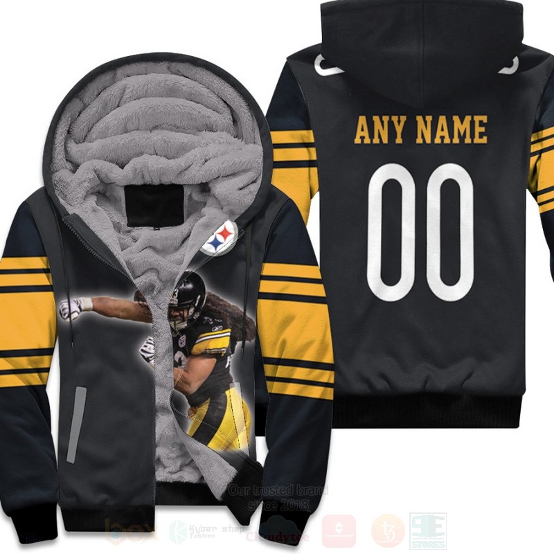 Pittsburgh_Steelers_Troy_Polamalu_43_Black_Personalized_3D_Fleece_Hoodie