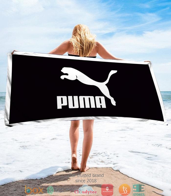 Puma_Black_White_border_Beach_Towel