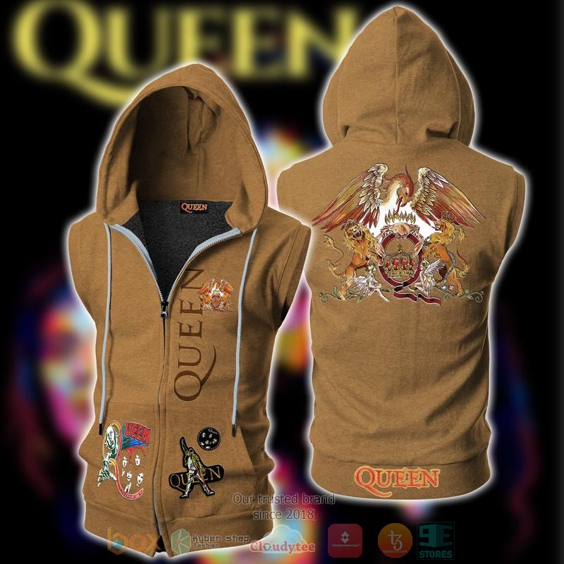 Queen_Band_Sleeveless_zip_vest_leather_jacket