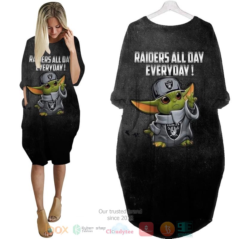 Raiders_all_day_everyday_Baby_Yoda_Las_Vegas_Raiders_NFL_black_Pocket_Dress