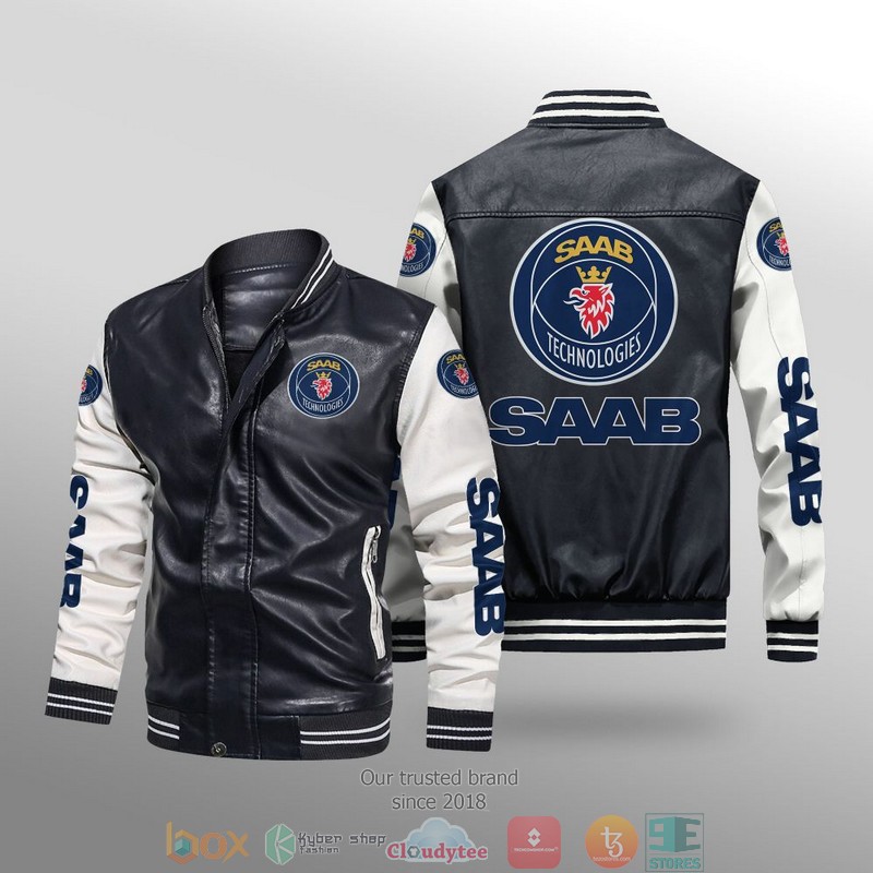 Saab_Automobile_Car_Brand_Leather_Bomber_Jacket