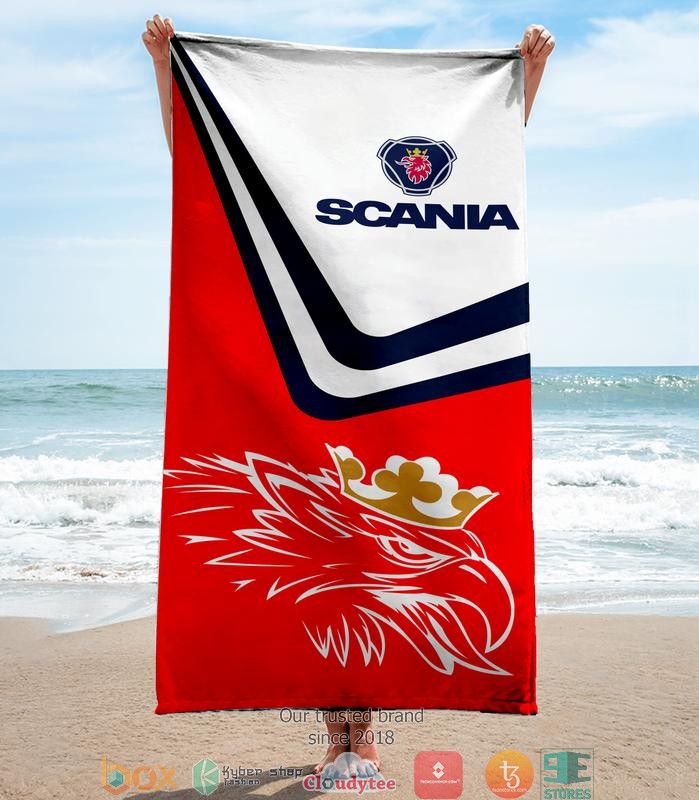 Scania_Red_White_Beach_Towel