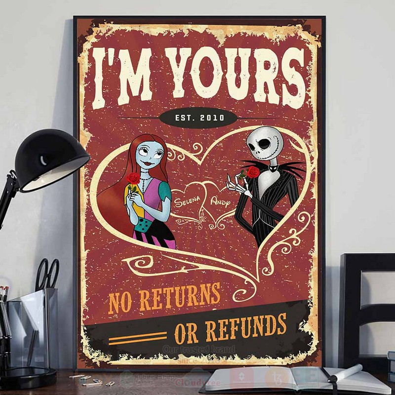 Skellington_and_Sally_Im_Yours_Est_2010_No_Returns_Or_Refunds_Personalized_Poster_1