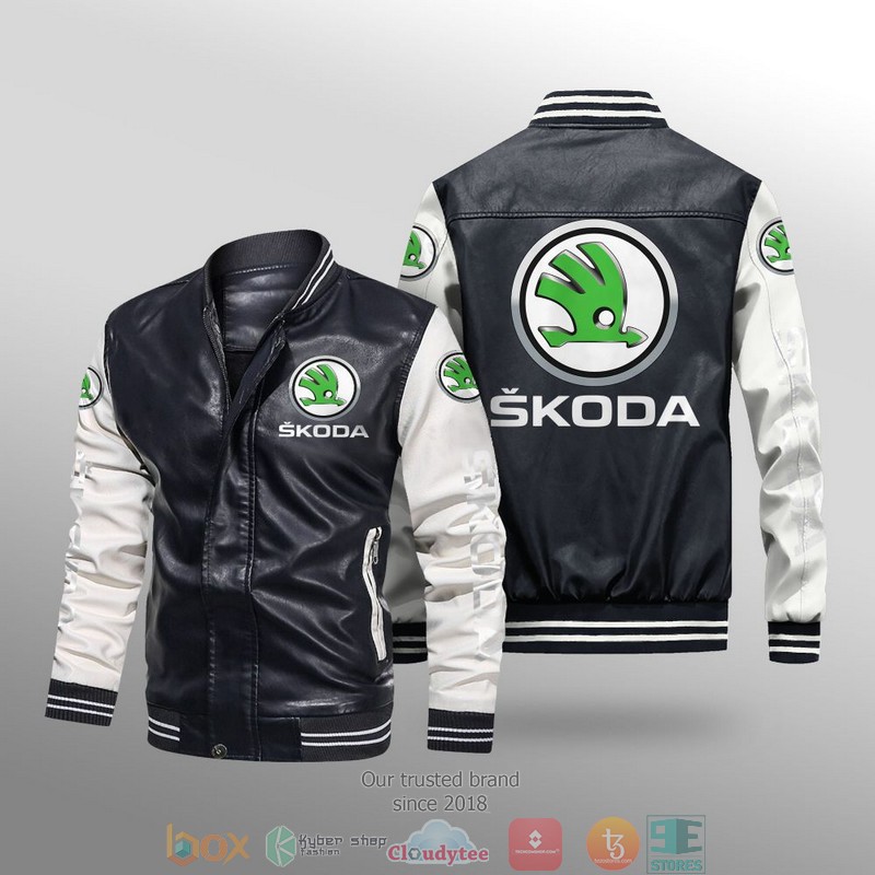 Skoda_Car_Brand_Leather_Bomber_Jacket