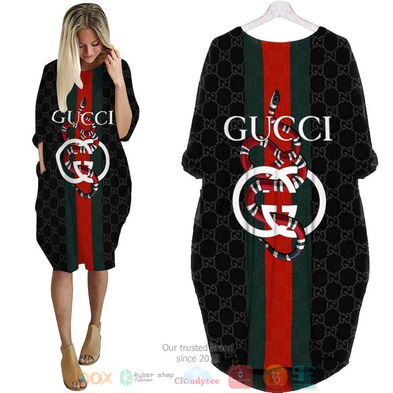 Snake_Gucci_brand_black_pattern_Pocket_Dress