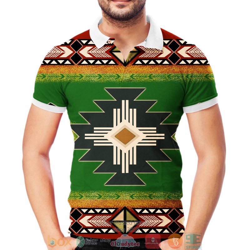 Southwest_Green_Symbol_Native_American_Polo_Shirt_1