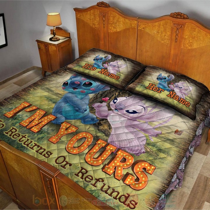 Stitch_and_Angel_Im_Yours_No_Returns_Or_Refunds_Custom_Name_Bedding_Set_1