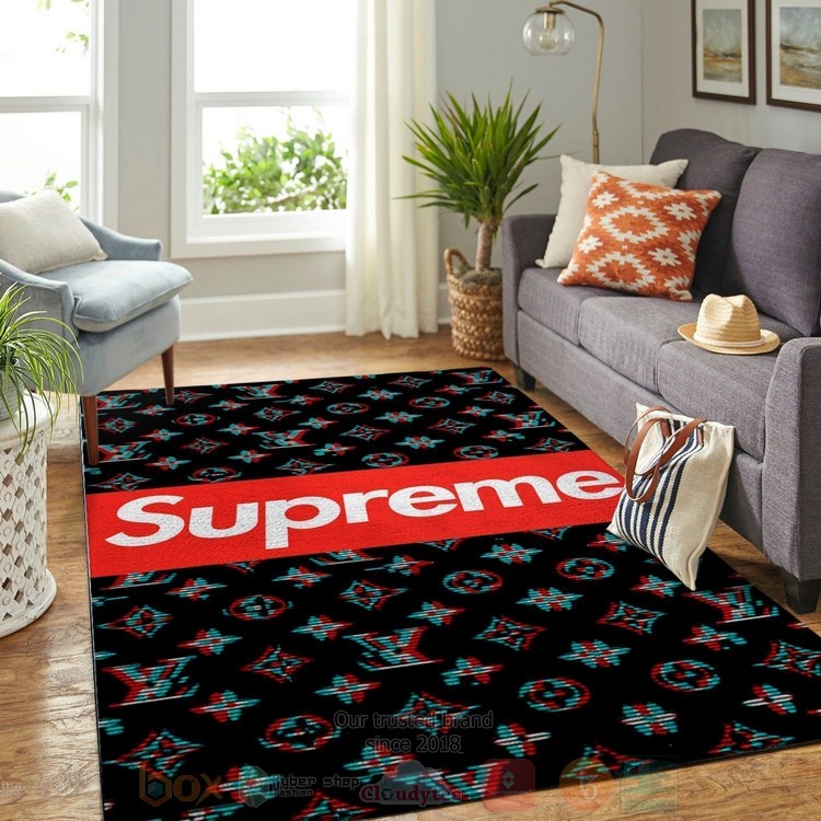 Supreme-Louis_Vuitton_Black-Red_Color_Inspired_Rug