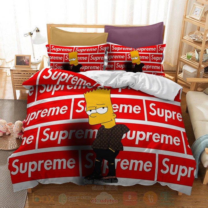 Supreme_Bart_Simpson_Red_Inspired_Bedding_Set